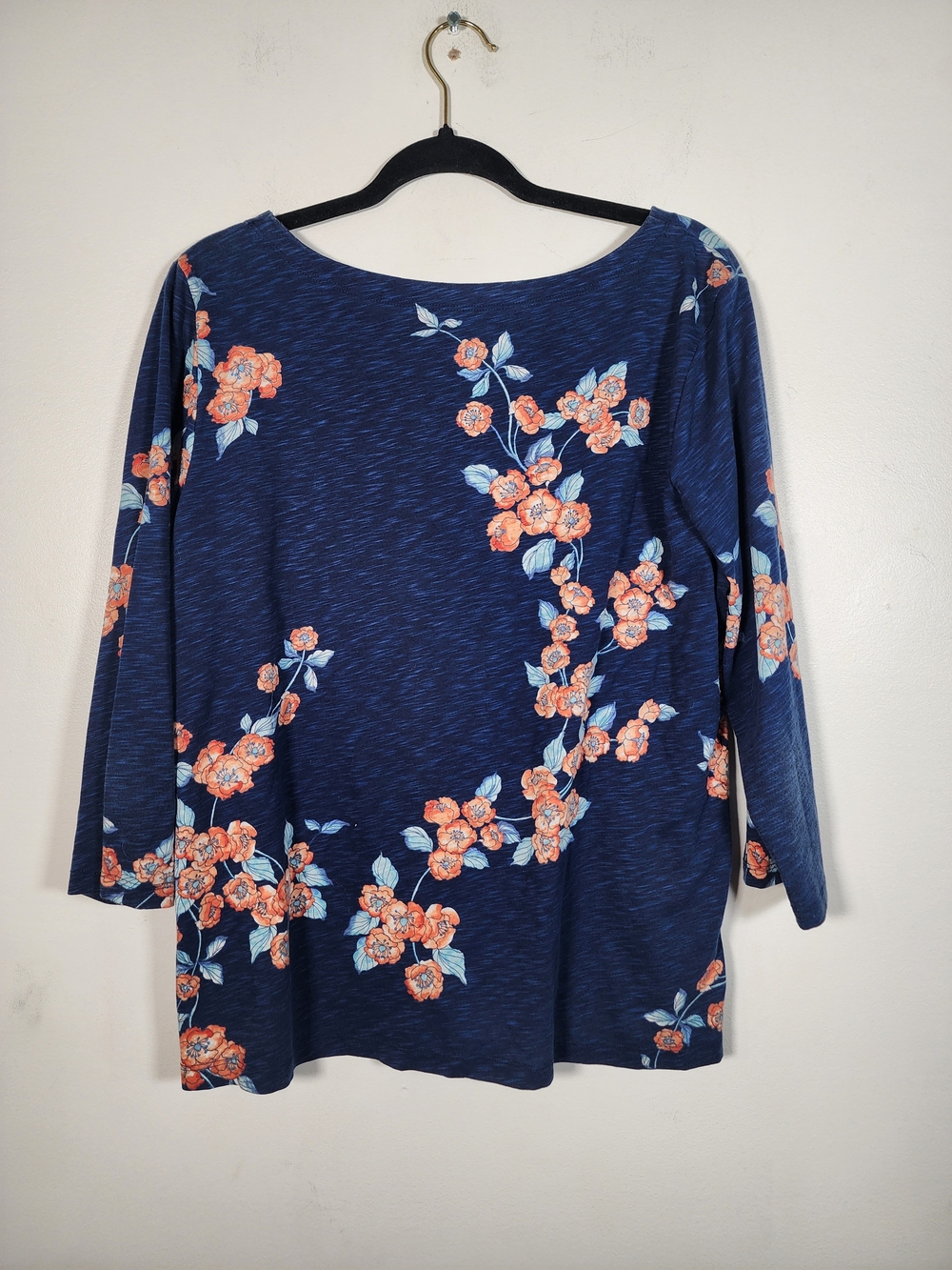 St. John's Bay Navy Floral Boatneck Tunic - Picture 2 of 4